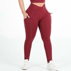 For The Peach Maroon Leggings